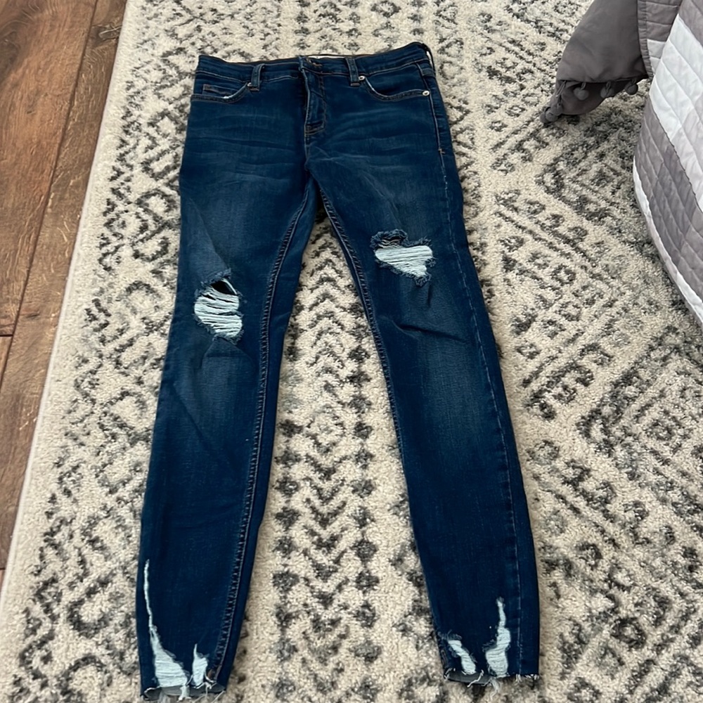 Free People distressed stretch skinny jeans